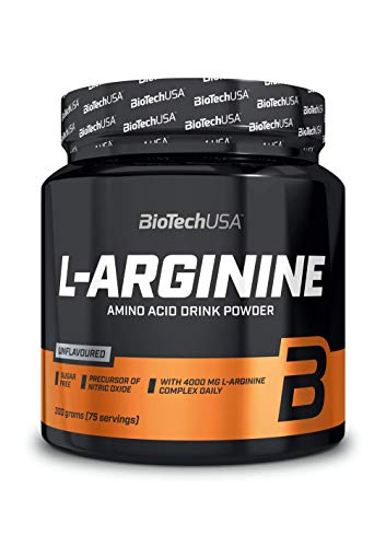 BioTechUSA L-Arginine, Getränkepulver mit L-Arginin, Pre-Workout-Pulver ohne Koffein, zuckerfrei, 300 g, Ohne Geschmack