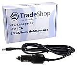 Trade-Shop Netzteil Ladegerät Ladekabel 12V 2A KFZ Adapter 5.5x2.5mm Rundstecker für Hintergrundbeleuchtung Power Supply LCD Fernseher Monitore TV