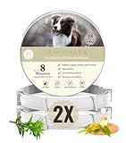 Animalea® Zeckenhalsband für Hunde (2 Stück) - Länge 62cm - wirksamer Schutz gegen Zecken und Flöhe - wasserfest und größenverstellbar bis zu 8 Monaten Zeckenschutz mit 100% natürlichen Inhaltsstoffen