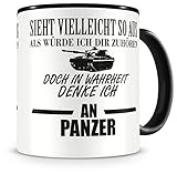 Samunshi® Tasse Panzer Spruch Bundeswehr Geschenke Kaffeetasse Tassen Teetasse Kaffeebecher Soldat schwarz