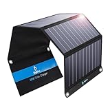 BigBlue 28W Tragbar Solar Ladegerät 2-Port USB(5V/4A insgesamt), IPX4 Solarpanel mit Digital Amperemeter und Reißverschluss zum Schutz für Wiederaufladen USB-Geräte -iPhone Android GoPro usw