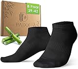 PAIXX Premium Bambus Sneaker Socken 8er Pack, 43-46 & 39-42, Herren & Damen - Atmungsaktive, Antibakterielle Knöchelsocken gegen Schweißfüße - Fusselfreie Anti Geruch Bambussocken