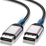 DisplayPort Kabel 1.4 3M,Nylon Geflecht Anschlüsse DP Kabel Unterstützung 8K@60HZ,4K@144HZ/120HZ/60HZ,2K@240HZ/165HZ G-Sync&FreeSync/32,4 Gbit/s/HDR10/HDCP 2.2 DisplayPort kabel für Gaming Monitor