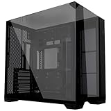 Lian Li O11 Vision Compact Gaming PC Gehäuse ATX Schwarz - Midi Tower PC Gehäuse mit Tempered Glass, Grafikkarten bis 408 mm, bis zu 360 mm Radiatoren, Black PC Case Stahl, Aluminium, Gehärtetes Glas