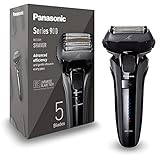 Panasonic Series 900 Premium Nass- und Trocken Rasierer ES-LV6U für Männer, 5-fach-Scherkopf mit Linearmotor und Bartdichtensensor Technologie, Pop-up Trimmer, matt-schwarz