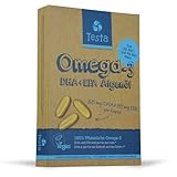 Omega 3 Vegan Algenöl – Hochdosiert 325mg DHA + 150mg EPA pro Kapsel - Nur 1 Kapsel pro Tag - Unterstützt Herz, Gehirn und Augen - Pflanzliches Omega 3 aus Algenöl - 60 Kapseln