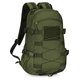 HUNTVP 25L Taktischer Rucksack 1000D Nylon Tactical Daypack Bundeswehr Wanderrucksack MOLLE Kampfrucksack Wasserabweisend für Herren Damen Uni Reise Sport Outdoor Klettern Camping Trekking,Grün