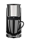 Grossag Kaffee-Automat KA 8 ein-Tassen Kaffee-Automat in Schwarz, entnehmbarer Permanent-Filter, Automatische Abschaltung, Betriebskontroll-Leuchte, KA8.17, Inklusive Porzellantasse (150ml)