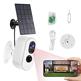 Solar Outdoor Kamera - Wireless Home Security, 2-Wege-Audio | Indoor Night Vision Kamera, Security High Definition 1080p Video Smart Surveillances System Home Protection Easy Installation