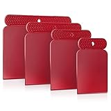 PETITONE Japanspachtel - 4tlg Premium Kunstoff Spachtel Set - Leicht zu reinigender Flächenspachtel - Spachtel Werkzeug - Extra große Griffnoppen - Spachtel Acrylmalerei - Besonders Präzise 45°-Kante