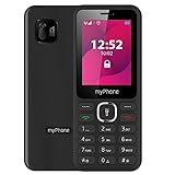 Myphone Jazz Phone mit großen Tasten, 800mAh-Akku, 800mAh, Akku, Bluetooth, Kamera, MP3, Taschenlampe — Schwarz