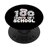 100 Days Of School Niedlicher Dalmatiner Hund Kinder Jungen Mädchen PopSockets mit austauschbarem PopGrip