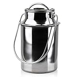 ORION Milchkanne 1,5L - Milchkännchen Edelstahl mit Steckdeckel und Tragebügel Transportkanne - Milk jug - Pitcher - Kanne - Milchschaum kännchen