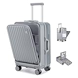 Sea choice Handgepäck Koffer Hartschalen-Reisekoffer aus PC mit Front Laptopfach Rollkoffer USB-Anschluss mit 8 Spinner Rädern TSA Schloss YKK Reißverschluss