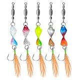 Riisoyu 5 Stück Forellen Spoon Set, Forellenköder Forellen Blinker Spoon Set mit Tasche Blinker Twist Angelköder Forellen Köder Angelzubehör zum Kunstköder Spinner Blinker Set AngelKöder