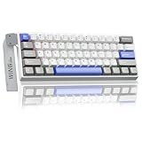 AULA WIN60 HE MAX Mechanische Gaming Tastatur mit Kabel,Hall Effect Magnetic Switches,Rapid Trigger,Einstellbare Betätigung,60% RGB Tastatur für PC/Mac,QWERTY (Weiß&Blau)