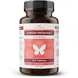 365 Chrom Picolinat Tabletten für 1 Jahr, für einen normalen Blutzuckerspiegel und einen normalen Stoffwechsel von Makronährstoffen, 200 mcg Chrom je Tablette, hochdosiert, 100% vegan