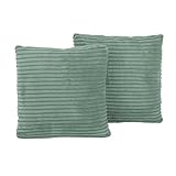 KiddyMoon Kinderkopfkissen 2Er Set Kissen 30X30cm Weiches Kinderkissen Für Sofa Oder Kinderzimmer Mit Weicher Struktur, Grün,2Er Pack