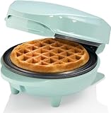 Bestron Mini-Waffeleisen für klassische Waffeln, kleiner Waffelmaker mit Antihaftbeschichtung, für Kindergeburtstage, Familienfeiern, Ostern oder Weihnachten, Retro Design, 550 Watt, Farbe: Mint único