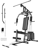 GarveeLife Home Gym Machine System, Multifunktionale Gewichtsmaschine, Ganzkörper-Workout-Station, Trainingsgerät mit 45,4 kg Gewichtsstapel, All-in-One Home Gym mit Seilzugsystem für Krafttraining