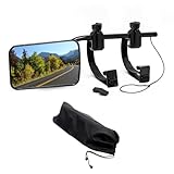 Wiltec Wohnwagenspiegel 123x180mm universal schwarz Außenspiegel für Wohnwagen und Caravan mit Gummiklemmen, stufenlos verstellbar, Aufbewahrungstasche