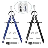 PERFETSELL 2 Stück Zirkel Set Metall Schwraz Blau Schnellverstellzirkel Schulzirkel mit Mitteltriebspindel Präzis Schnellkompass Geometriezirkel mit Ersatzminen für grundschule Schule Studenten