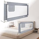 Kuro-sagol Bettgitter Rausfallschutz Rausfallschutz Kinderbett für Baby Bett & Elternbett mit absenkbarem Design und praktischer Aufbewahrungstasche, 150cm