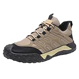 Outdoor-Wanderschuhe für Herren, rutschfest, atmungsaktiv, breite Passform, Schnürschuhe, Sommer, Netzstoff, Outdoor-Wandern, Sportschuh, lässig, tragbar, Arbeitsschuh, bequeme Trekkingstiefel, khaki