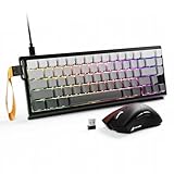 ATTACK SHARK X68 HE & R1 Gaming Tastatur Maus Set, 8000 Hz Rapid Trigger-Kabeltastatur, 0,01mm RT-Genauigkeit, Snap Tap, 59g Superlight Kabellose Maus, 18000DPI, Bluetooth/Kabel/2,4G, Mondnacht