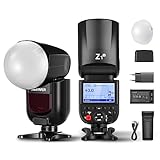 NEEWER Z1-S TTL Blitzgerät Blitz Rundkopf, Blitzlicht Speedlite Kompatibel mit Sony mit magnetischem Dome Diffusor,76Ws 2,4G 1/8000s HSS, 10 Stufen LED Einstelllampe,7,4V 2600mAh Lithium Akku, 1,5s