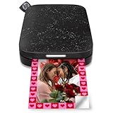 HP Sprocket 2x3' Sofortbilddrucker für Smartphones - Tragbarer, kabelloser Farbdrucker - Zink-Fotopapier mit Kleberückseite - Drucke von kompatiblen iOS- & Android-Geräten per Bluetooth-App - Schwarz