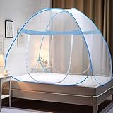 Aoreun Moskitonetz Bett Pop Up Reise Moskitonetz 180 x 200 x 150cm, großes Mückennetz für Doppelbett, Mobiler Insektenschutz Moskitozelt, Faltbares Anti Mosquito Bites Mückennetz (Blau)