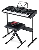 McGrey SK-6100 Keyboard Super Kit - Einsteiger-Instrument mit 61 Tasten - 255 Klänge und Begleitrhythmen - Lernfunktionen - inklusive Keyboardtisch, Hocker, Mikrofon und Kopfhörer - schwarz