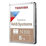 Toshiba 8TB N300 Internal Hard Drive – NAS 3.5 Inch SATA HDD Supports Up to 8 Drive Bays Designed for 24/7 NAS Systems, New Generation (HDWG480UZSVA)