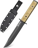 NedFoss BRAVE Bowiemesser, 17.2CM D2 Stahl FULL TANG Outdoor Messer mit G10 Griff & Kydex Scheide, Survival Messer mit Titanium, Großes Jagdmesser, Bushcraft Messer für Camping, Geschenk, Sammlung