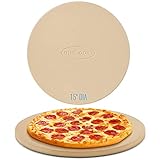 Unicook Rund Pizzastein Brotbackstein für Backofen 38 cm - Pizzastein für Gasgrill, Pizza Backstein für Brot Keksen, Pizzapfanne aus Cordierit