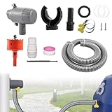 ASOFTY Regenwassersammler Set, 75-110mm Fallrohr Regensammler mit 1m Schlauch, Regentonnen Anschluss Fallrohr, Regenwassersammler Fallrohr für Dächer bis 80 m²