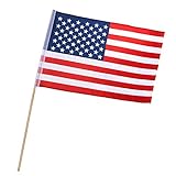 Boland 44954 - Fahne Amerika, Größe 30 x 45 cm, Länge Holzstab 60 cm, Polyester, USA, Vereinigte Staaten, Flagge, Banner, Dekoration, Geburtstag, Motto, Party, Karneval, Halloween