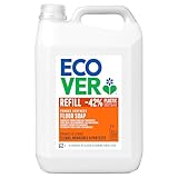 Ecover Bodenseife Orange & Zitrone (5 L), nachhaltiger Bodenreiniger für poröse Oberflächen, Holzbodenseife mit pflanzenbasierten Inhaltsstoffen, Putzmittel für Steinböden