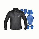 Herren-Sommer-Mesh- Und Motorradjacke Mit Brust-, Ellbogen-, Schulter- Und Rückenprotektoren Und Herausnehmbarem Futter(Large)