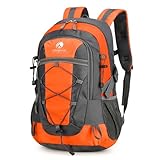 Outplea 25L Wanderrucksack Wasserdichter Herren Damen, Bequem Trekkingrucksack Klein, Outdoor Rucksäcke Tagesrucksäcke für Reisen Bergsteigen Camping, Orange