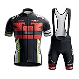 DBHDG Herren Radtrikot Set – Rennrad Bekleidung Herren mit Gel-Polsterung, Atmungsaktives Fahrrad Trikot & Radhose Schnell Trocknend Trikot Radfahren MTB (Type-1,4XL)