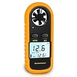 RUZIZAO Handheld Windmesser, digitaler Anemometer zur Messung der Windgeschwindigkeit/Temperatur/Windchill, Windgeschwindigkeitsmesser für HAVC Drohne Segeln Angeln (LCD-Bildschirm)