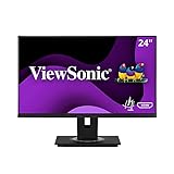 Viewsonic VG2448A-2 60,5 cm (24 Zoll) Büro Monitor (Full-HD, IPS-Panel, HDMI, DP, USB 3.0 Hub, Höhenverstellbar, Lautsprecher, Eye-Care, 4 Jahre Austauschservice) Schwarz