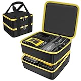 Werkzeugtasche Kompatibel Mit Dewalt/für Makita/für Waitley/für Milwaukee Akku Max Lithium-Ionen Akkus, Doppellagige Aufbewahrungswerkzeugakkus für Ersatzbatterie & Ladegerät Mit 10-Teilern (Nur Box)