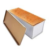 MUXHEL 1000g Brotbackformen mit Deckel, Aluminium Toastbrot Backform, Antihaft Brotbackform Kastenform Toastbrotform für Brot Toast - 34 x 13,5 x 12cm