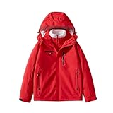 Regenjacken Wasserabweisende Jacke for Herren, Softshell-Fleece-Regenmantel, leichter Frühlings-Herbst-Windbreaker-Mantel mit Kapuze Softshelljacke (Color : Red, Size : XXXXXX-Large)