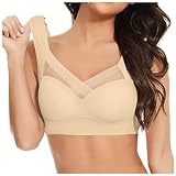 BH Große Brüste Starker Halt, Damen Ohne Bügel BH Seamless Minimizer BH Push Up BHS Frauen Breiten Trägern Bügelloser Bra Stütz Bustier Weich Klassische Bralette Sport BH