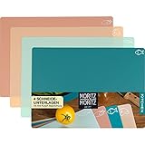Moritz & Moritz 4x Schneidematte Küche - 28 x 38 cm - Schneideunterlage Küche für schnelles Arbeiten - Schneidebrett Kunststoff Flexibel