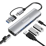 Dalimee USB Hub 3.0, 5 in 2 USB C Docking Station mit 3*USB 3.0 5Gbps, USB-C und Gigabit Ethernet, Aluminium Dockingstation für MacBook, iPad, iPhone, und mehr Type-C/Type-A Geräte